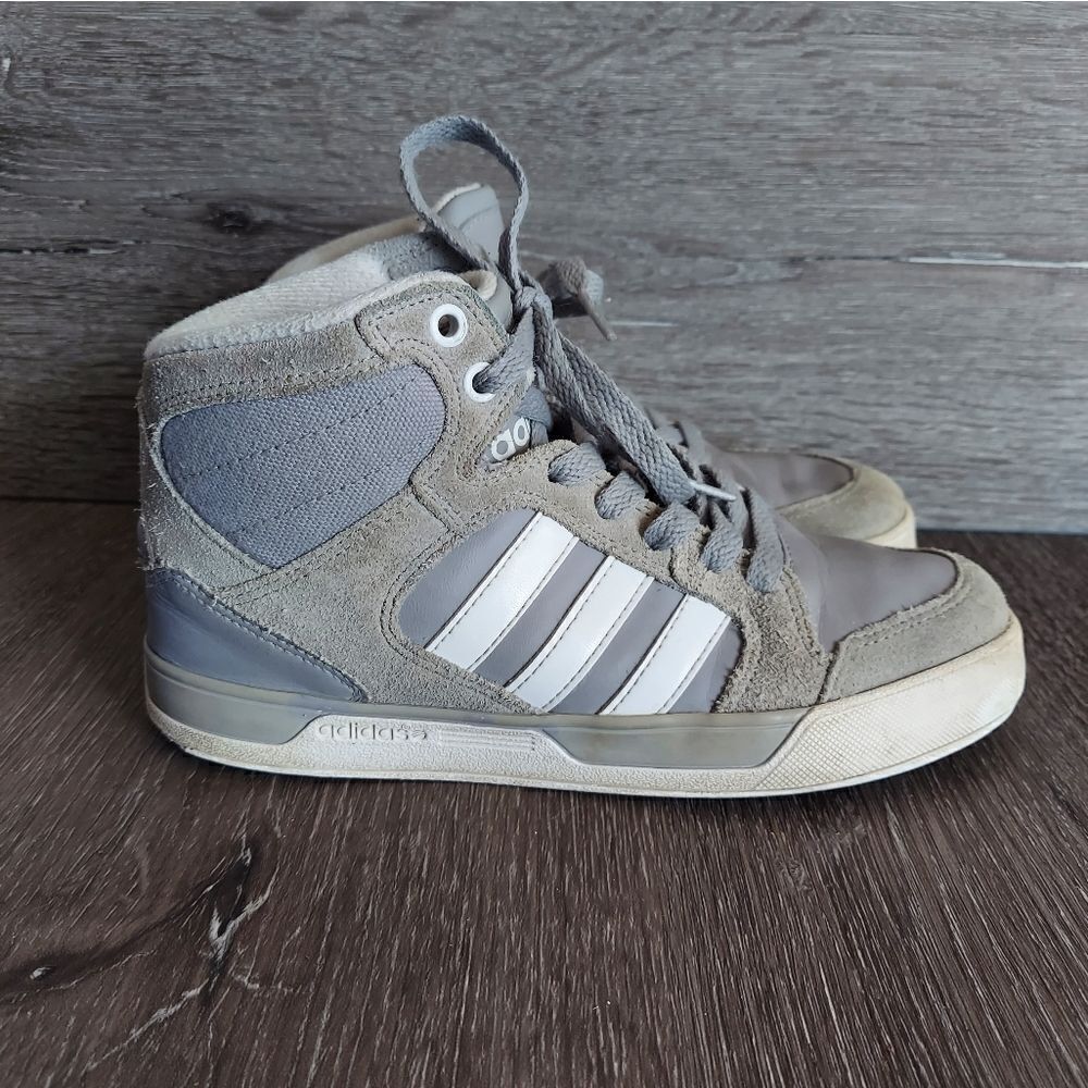 Adidas Neo Raleigh F76406 Gray White Mid Basketball Sneakers 3.5